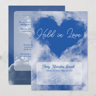Invitation Mémorial du cœur dans le nuage de l'amour