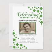 Invitation Mémorial du shamrock Clover | Funérailles irlandai (Devant)