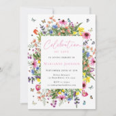 Invitation Mémorial floral brillant Fête de la vie (Devant)