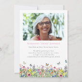 Invitation Mémorial floral brillant Fête de la vie (Dos)