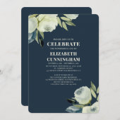 Invitation Mémorial floral d'aquarelle moderne (Devant / Derrière)