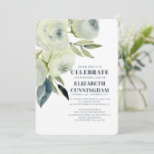 Invitation Mémorial floral d'aquarelle moderne (Debout devant)