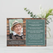 Invitation Mémorial funéraire | Célébration Du Merci De Vie (Debout devant)