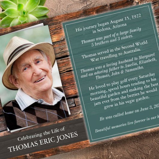 Invitation Mémorial funéraire | Célébration Du Merci De Vie