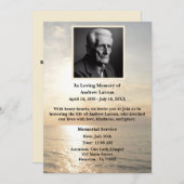 Invitation Mémorial funéraire de Sunrise Beach Ocean (Devant / Derrière)