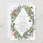 Invitation Mémorial funéraire des abeilles fleurs sauvages (Devant)