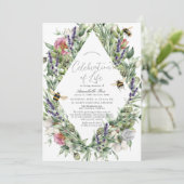 Invitation Mémorial funéraire des abeilles fleurs sauvages (Debout devant)