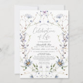 Invitation Mémorial funéraire du Fleur sauvage bleu (Devant)