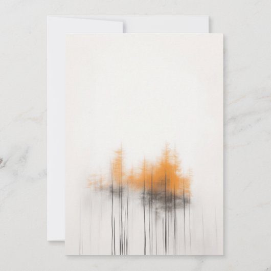 Invitation Mémorial funéraire du paysage de forêt automnale m (Dos)