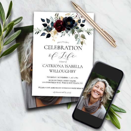 Invitation Mémorial funéraire floral de la marine de Bourgogn