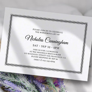 Invitation Memorial Funeral Classic Simple Élégant