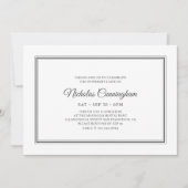 Invitation Memorial Funeral Classic Simple Élégant (Devant)