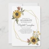 Invitation Mémorial géométrique de la floraison rustique de t (Devant)