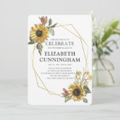 Invitation Mémorial Géométrique Des Tournesols Célébration De (Debout devant)