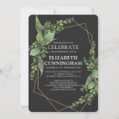 Invitation Mémorial géométrique moderne de l'aquarelle (Devant)