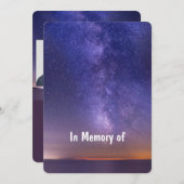 Invitation Memorial Keepsaké beau ciel étoilé (Devant / Derrière)