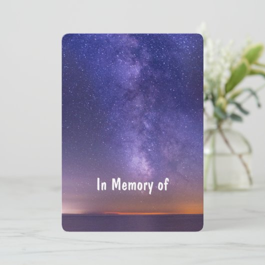 Invitation Memorial Keepsaké beau ciel étoilé (Debout devant)
