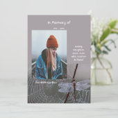 Invitation Memorial Keepsake Card Dragonfly Dewdrops (Debout devant)