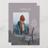 Invitation Memorial Keepsake Card Dragonfly Dewdrops (Devant / Derrière)