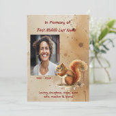 Invitation Memorial keepsake Cute Red Squirrel (Debout devant)