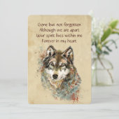Invitation Memorial Keepsaké Wolf Wolf Animal art (Debout devant)
