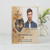 Invitation Memorial Keepsake Wolf Wolves Animal (Debout devant)