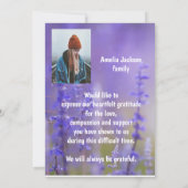 Invitation Mémorial Merci Hummingbird Lavande (Dos)