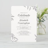 Invitation Mémorial moderne de Folio noir et blanc (Debout devant)