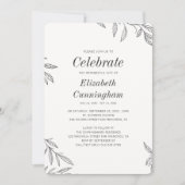 Invitation Mémorial moderne de Folio noir et blanc (Devant)