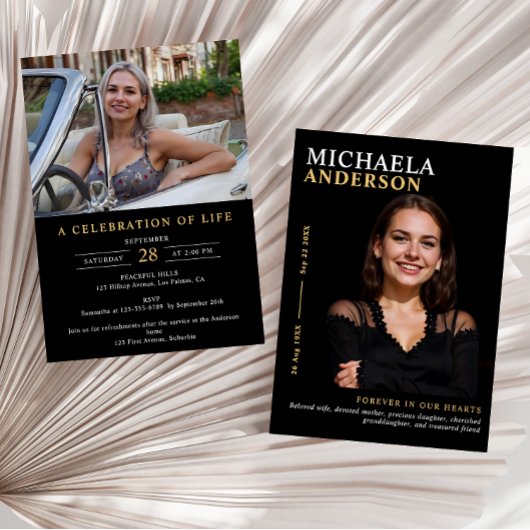 Invitation Mémorial moderne / Funérailles / Célébration de la