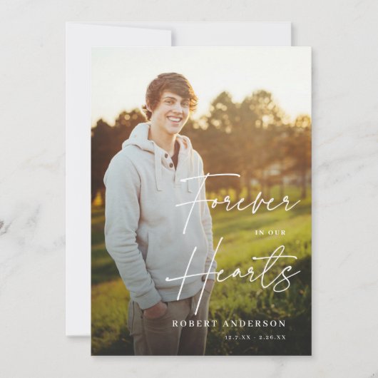 Invitation Mémorial moderne pour toujours dans nos coeurs Car (Devant)