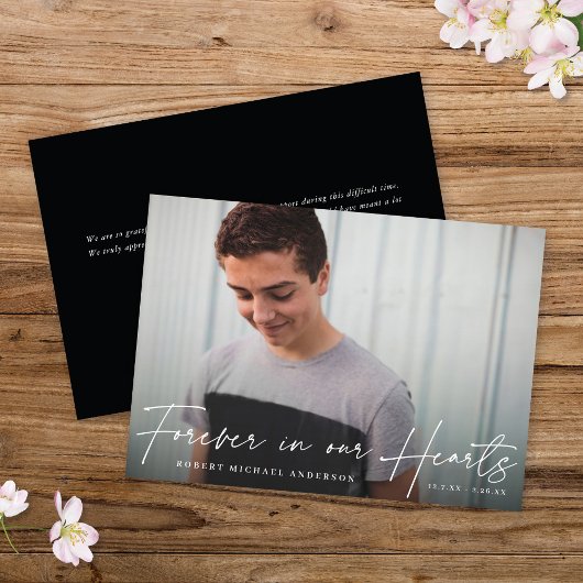 Invitation Mémorial moderne pour toujours dans nos coeurs Car