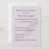 Invitation Mémorial personnalisable / Funérailles vivantes (p (Dos)