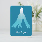 Invitation Mémorial personnalisé Merci Jésus en moi (Debout devant)