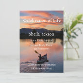 Invitation Memorial Photo Canoë canoë Paddle Lake Sunset (Debout devant)