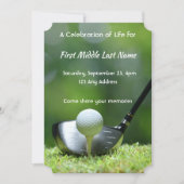 Invitation Memorial Photo Golf Course Golf Golf (Devant)