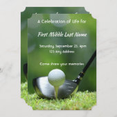 Invitation Memorial Photo Golf Course Golf Golf (Devant / Derrière)