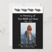 Invitation Memorial Photo Invite Graphic Art Feather Tribal (Devant)