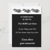 Invitation Memorial Photo Invite Graphic Art Feather Tribal (Dos)