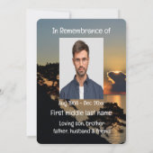 Invitation Memorial Poche Keepsaké Lac Sunset paisible (Dos)