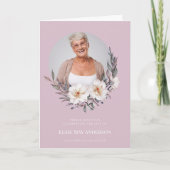 Invitation Mémorial rose floral ordre de service (Devant)