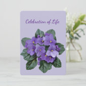 Invitation Memorial Service African Violet Houseplant (Debout devant)