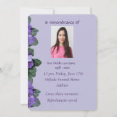 Invitation Memorial Service African Violet Houseplant (Dos)