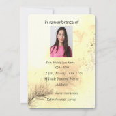 Invitation Memorial Service California Quail Bird Group (Dos)