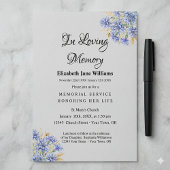 Invitation Memorial Service Celebration of Life Cornflower