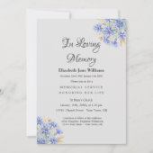 Invitation Memorial Service Celebration of Life Cornflower (Devant)