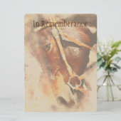 Invitation Memorial Service Classic Watercolor Horse Invitati (Debout devant)