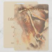 Invitation Memorial Service Classic Watercolor Horse Invitati (Devant / Derrière)
