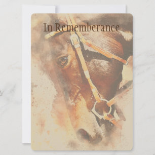Invitation Memorial Service Classic Watercolor Horse Invitati