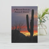 Invitation Memorial Service Desert Southwest Cactus au couche (Debout devant)